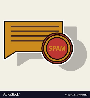 Sticker spam email warning window appear on vector image