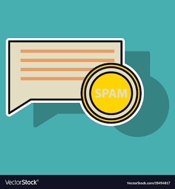 Sticker spam email warning window appear on vector image