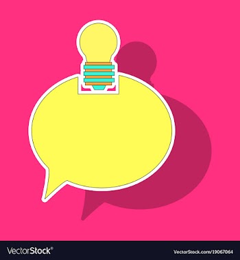 Sticker speech bubble and lamp idea doodle cute vector image