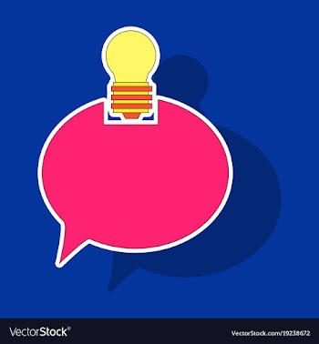 Sticker speech bubble and lamp idea doodle cute vector image