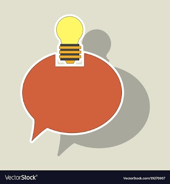 Sticker speech bubble and lamp idea doodle cute vector image
