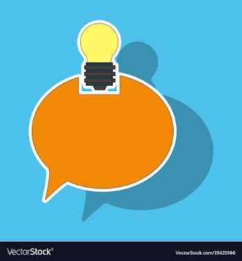 Sticker speech bubble and lamp idea doodle cute vector image