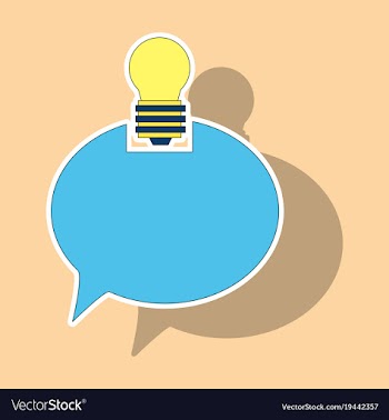 Sticker speech bubble and lamp idea doodle cute vector image
