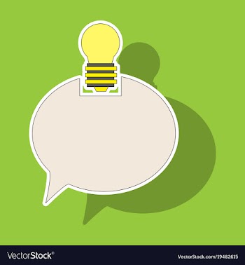Sticker speech bubble and lamp idea doodle cute vector image
