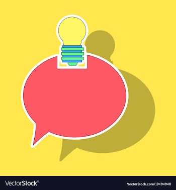 Sticker speech bubble and lamp idea doodle cute vector image