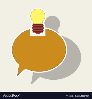 Sticker speech bubble and lamp idea doodle cute vector image