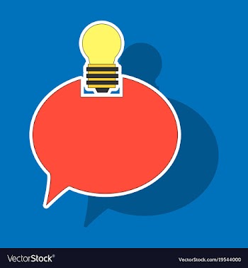 Sticker speech bubble and lamp idea doodle cute vector image