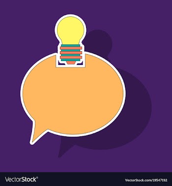 Sticker speech bubble and lamp idea doodle cute vector image