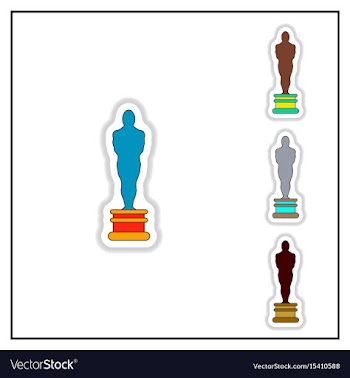 Sticker style cinema oscar vector image