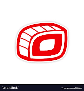 Sticker Sushi roll on a bright white background vector image
