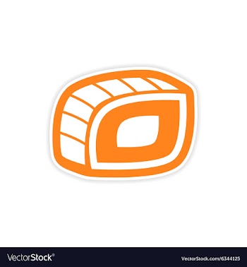 Sticker Sushi roll on a bright white background vector image
