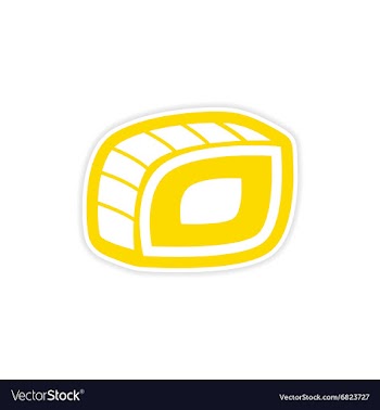 Sticker Sushi roll on a bright white background vector image