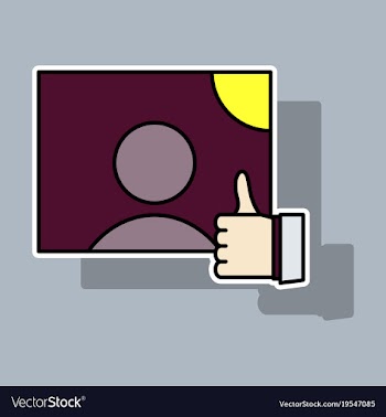 Sticker symbol of finger up thumb up in flat vector image