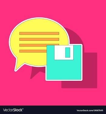 Sticker text message icon speech bubble symbol vector image