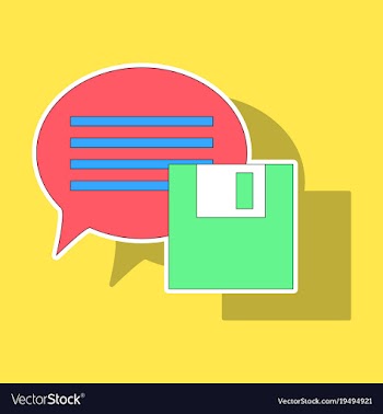 Sticker text message icon speech bubble symbol vector image