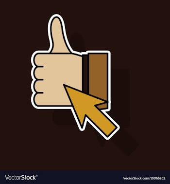 Sticker thumbs up like social network facebook vector image