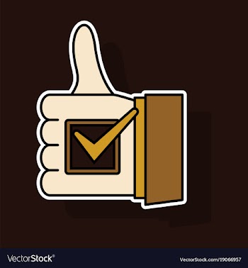 Sticker thumbs up like social network facebook vector image