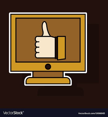 Sticker thumbs up like social network facebook vector image