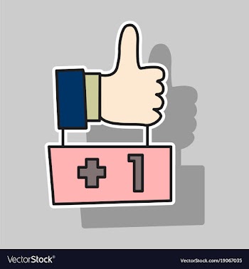 Sticker thumbs up like social network facebook vector image