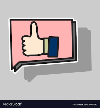 Sticker thumbs up like social network facebook vector image