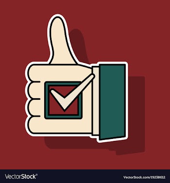 Sticker thumbs up like social network facebook vector image