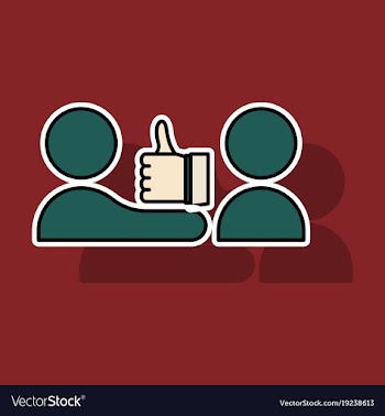 Sticker thumbs up like social network facebook vector image