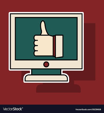 Sticker thumbs up like social network facebook vector image