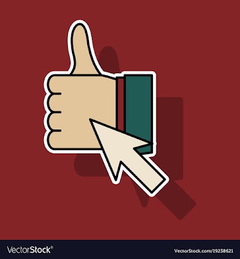 Sticker thumbs up like social network facebook vector image