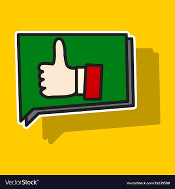 Sticker thumbs up like social network facebook vector image