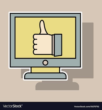 Sticker thumbs up like social network facebook vector image