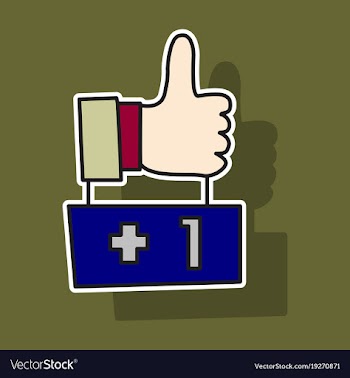 Sticker thumbs up like social network facebook vector image