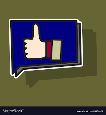 Sticker thumbs up like social network facebook vector image