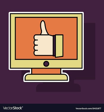 Sticker thumbs up like social network facebook vector image