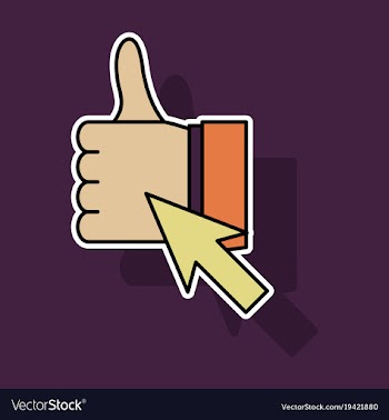 Sticker thumbs up like social network facebook vector image