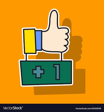 Sticker thumbs up like social network facebook vector image