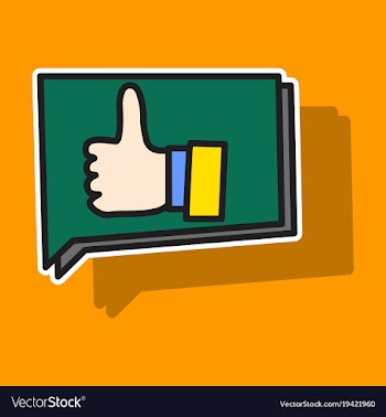 Sticker thumbs up like social network facebook vector image