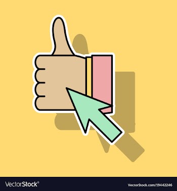 Sticker thumbs up like social network facebook vector image