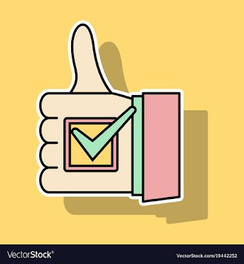 Sticker thumbs up like social network facebook vector image