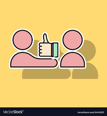 Sticker thumbs up like social network facebook vector image