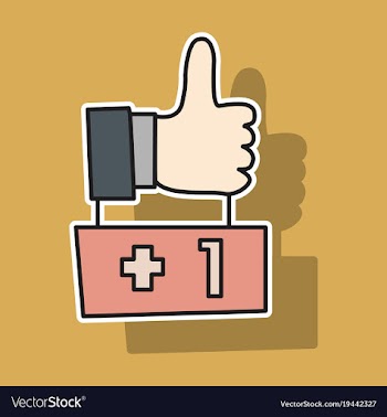Sticker thumbs up like social network facebook vector image