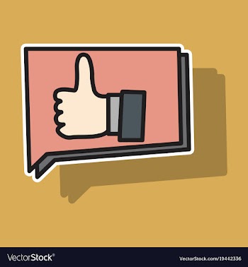 Sticker thumbs up like social network facebook vector image