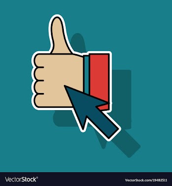 Sticker thumbs up like social network facebook vector image