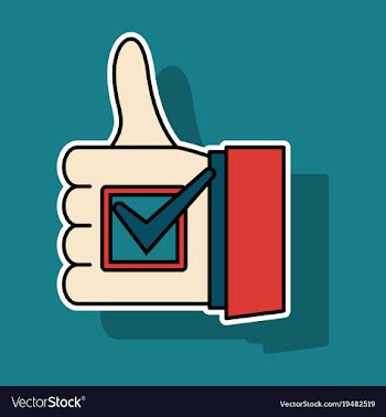 Sticker thumbs up like social network facebook vector image