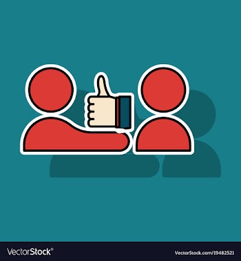 Sticker thumbs up like social network facebook vector image