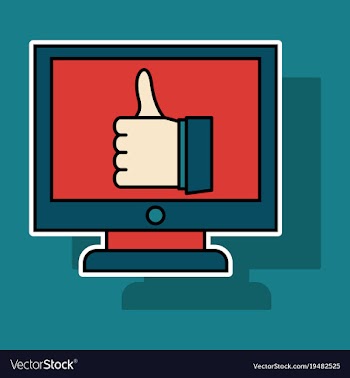 Sticker thumbs up like social network facebook vector image