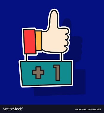 Sticker thumbs up like social network facebook vector image