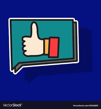 Sticker thumbs up like social network facebook vector image