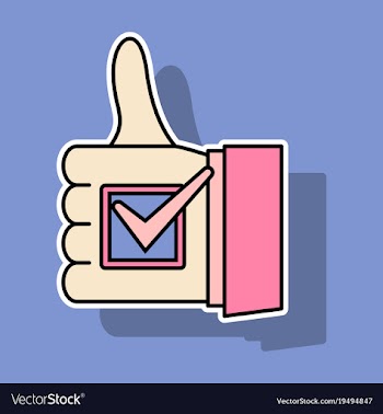 Sticker thumbs up like social network facebook vector image
