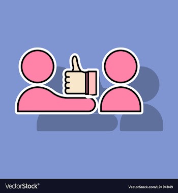 Sticker thumbs up like social network facebook vector image
