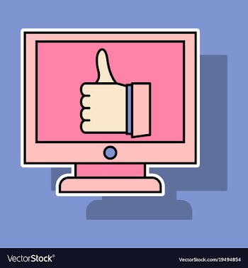 Sticker thumbs up like social network facebook vector image